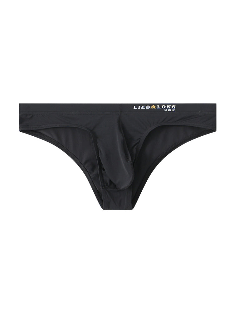 4 Pack Men's Ice Silk Low-Rise Big Pouch Sexy Comfortable Bikini