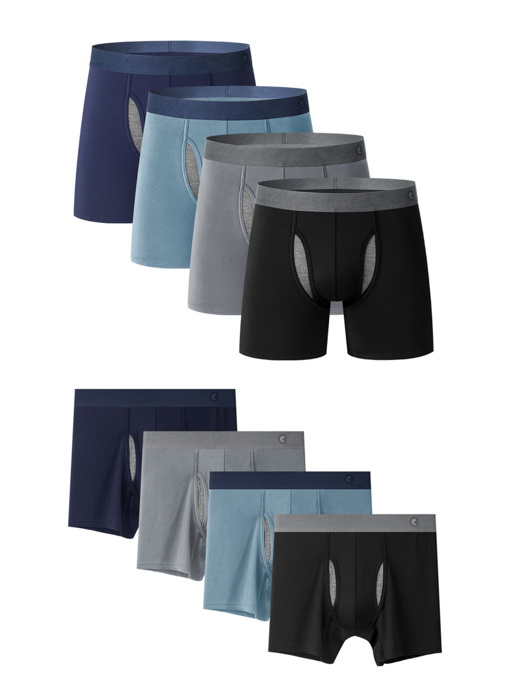 Breathable Sports Boxer Briefs with Open Fly
