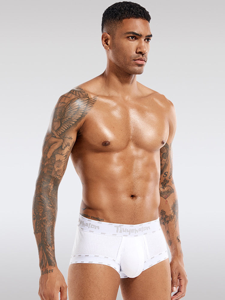 Men's Threaded Fabric Pouch Trunks With Fly