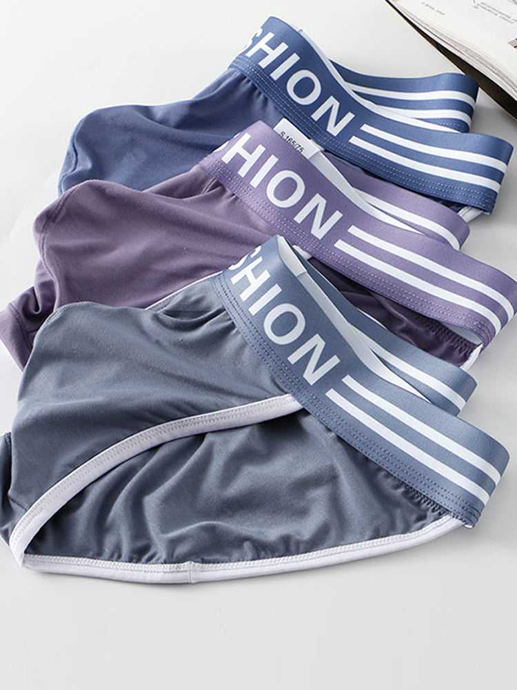 3 Pack Men's High-Cut Sexy Comfortable U-Convex Breathable Briefs