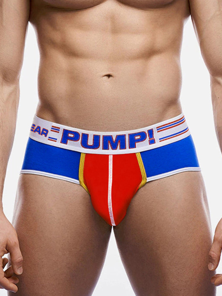 Men's Spliced Color Support Pouch Briefs