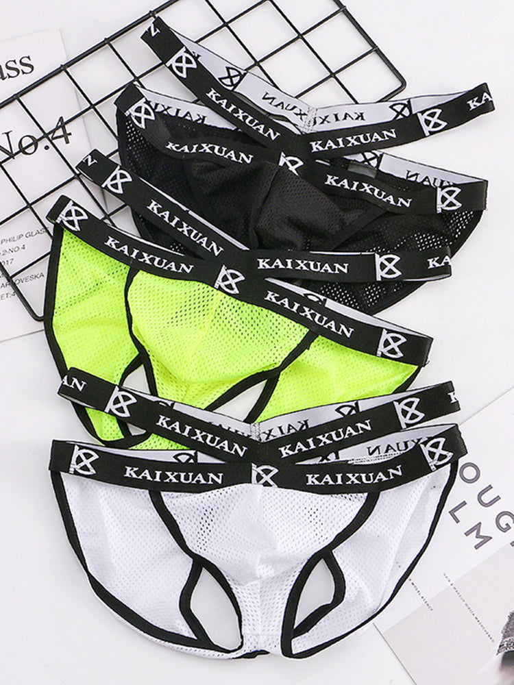 2 Pack Men's Ice Silk Mesh Capsule Pouch Sexy Jockstrap