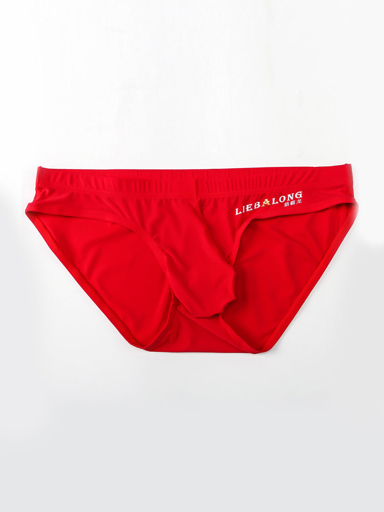 3 Packs of Men's Ice Silk Seamless Convex Pouch Briefs