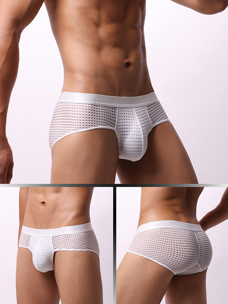 3 Pack Men's Quick-Dry Mesh Low-Rise Briefs