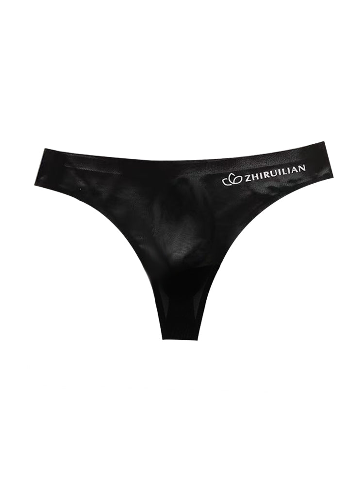 4-pack Men's Sexy Solid Color Letter Seamless Thong