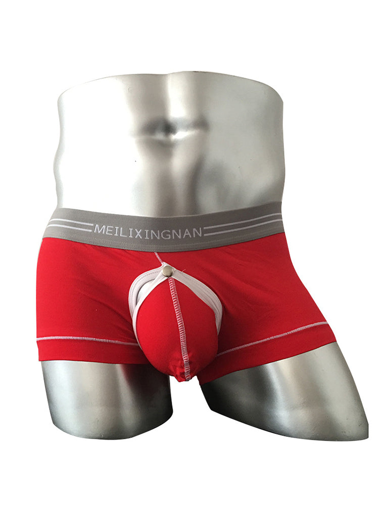 2 Pack Men's Detachable Pouch Breathable Boxer Briefs