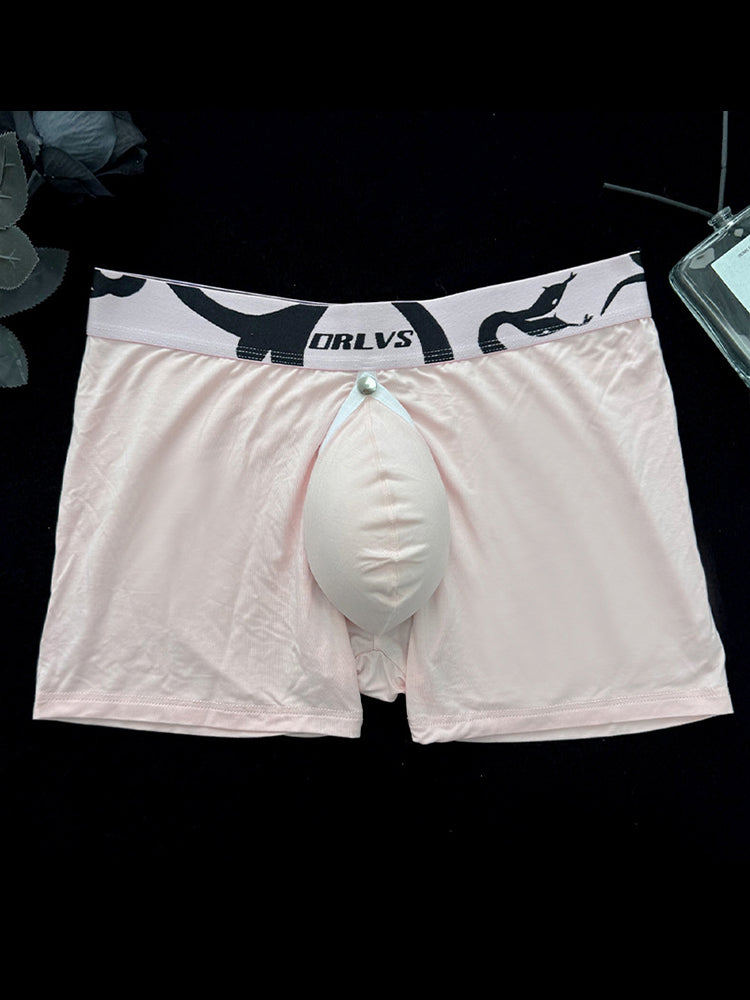 Men's Detachable Pouch Easy-Access Open Fly Modal Split-Crotch Boxers Briefs