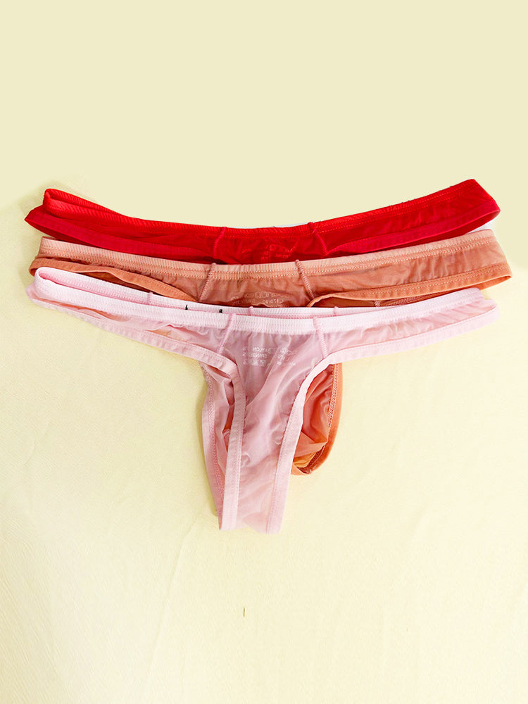 2 Pack Men's Sexy Semi-Transparent Thong