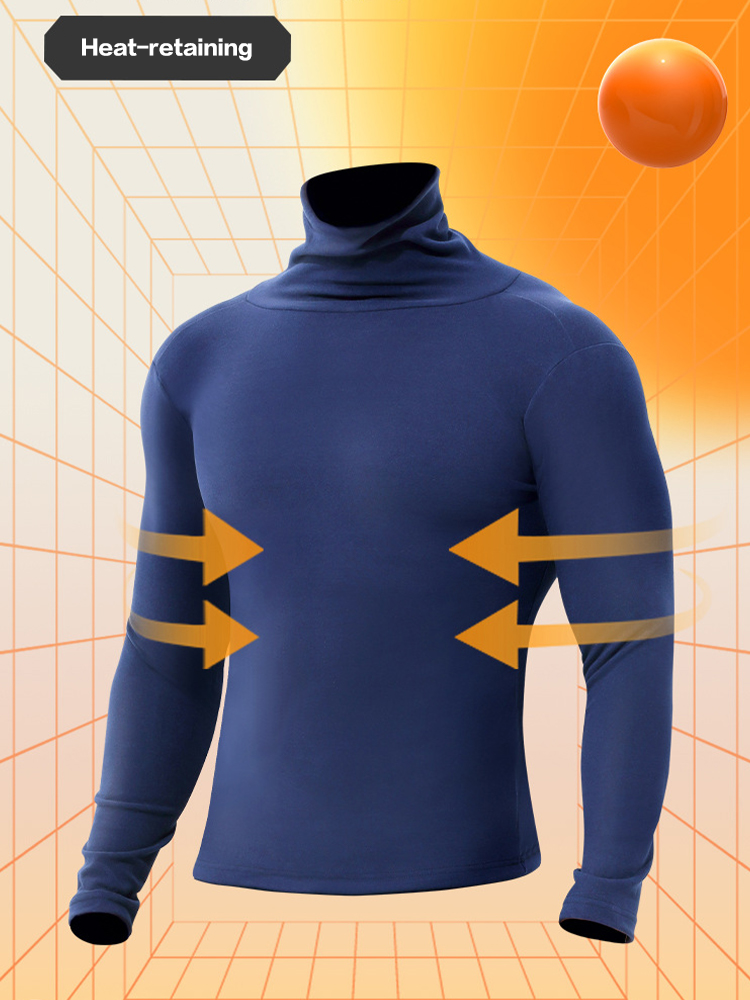 Men's Mid-high Collar Warm Cold-proof Long-sleeved Bottoming Shirt