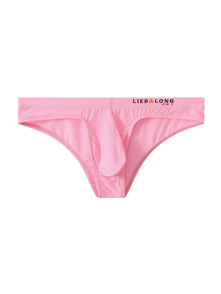 4 Pack Men's Ice Silk Low-Rise Big Pouch Sexy Comfortable Bikini