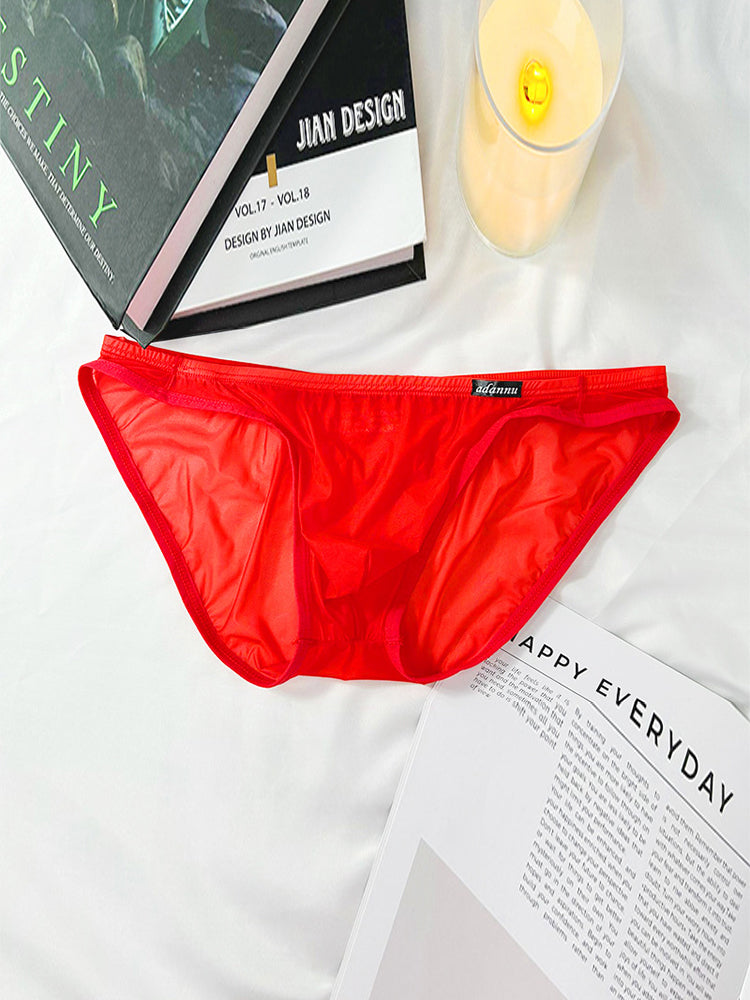 Men's Sheer Low-Rise Bikini with Contoured Pouch