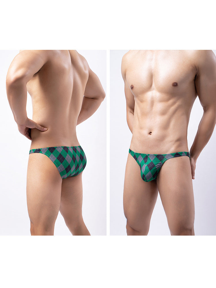 Rhombus Check Pattern Pouch Briefs