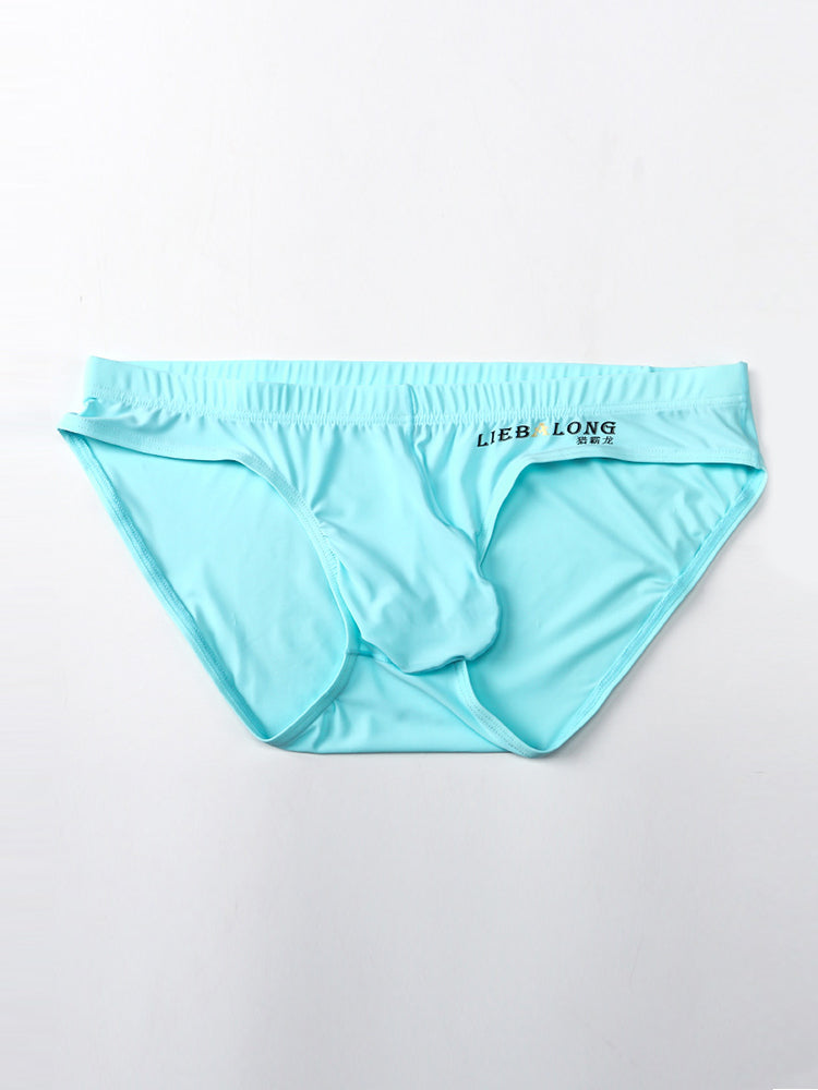 3 Packs of Men's Ice Silk Seamless Convex Pouch Briefs