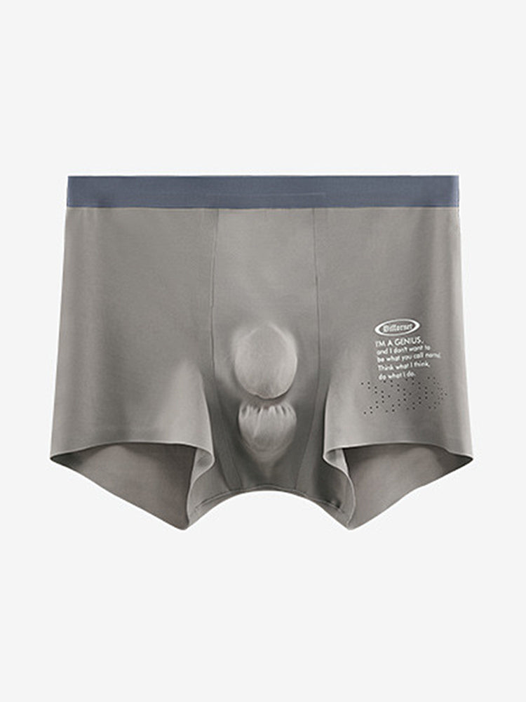 Men's Dual-Raised Support Seamless Solid Color Trunks