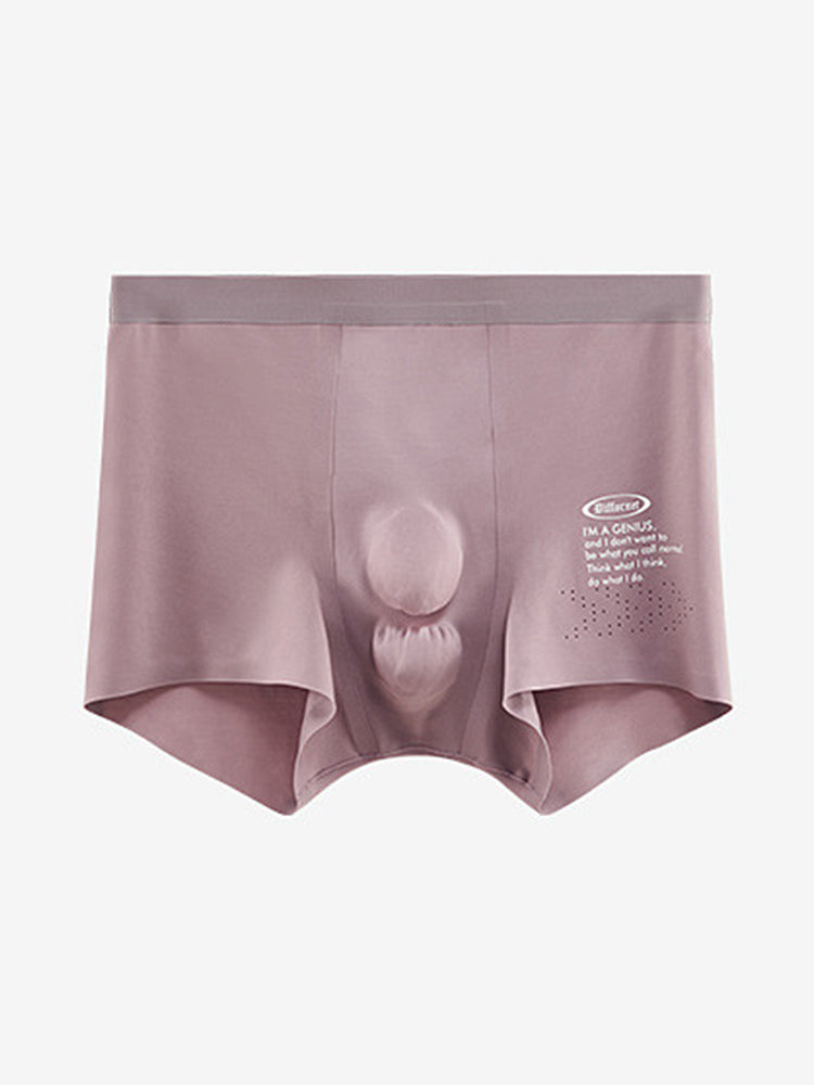 Men's Dual-Raised Support Seamless Solid Color Trunks