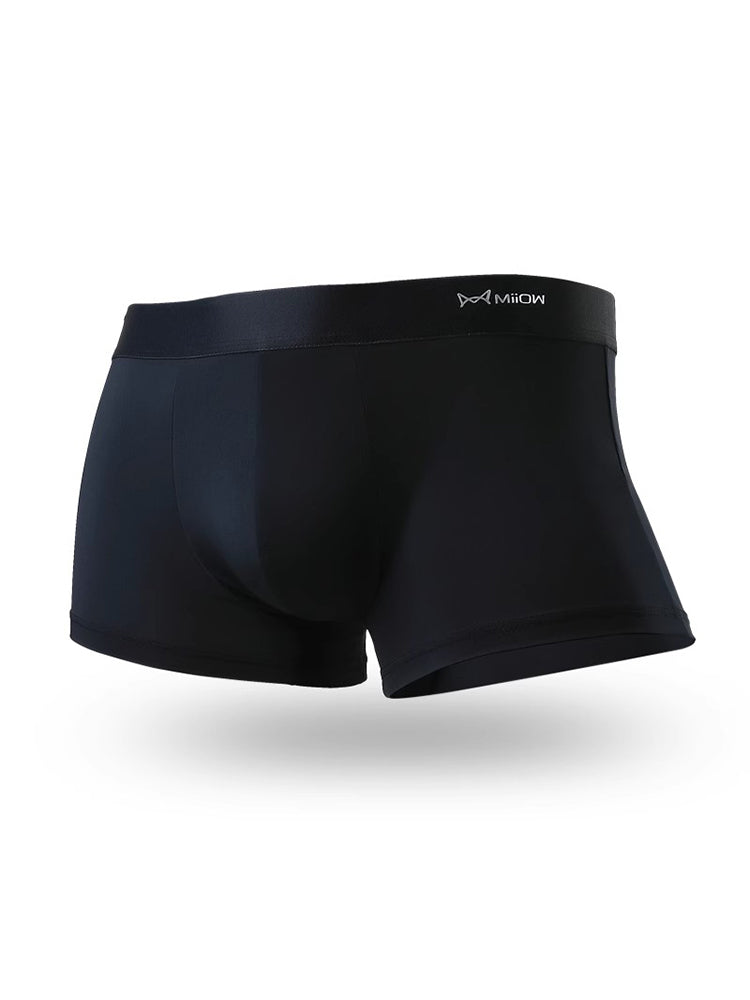 3 Pack Men's Ultra-thin Ice Silk Seamless Solid Trunks