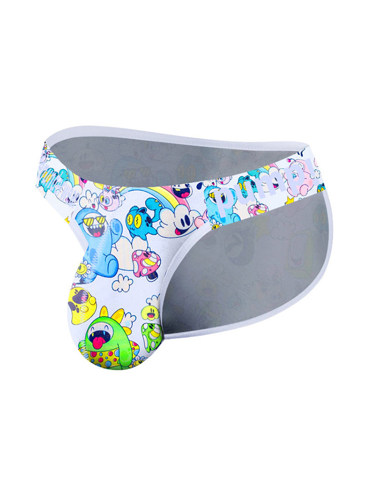 2 Pack Men's Cartoon High-Cut Breathable Bikini