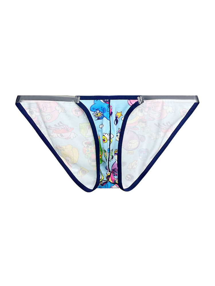 2 Pack Men's Trendy Printed Cartoon Comfortable and Breathable Bikini