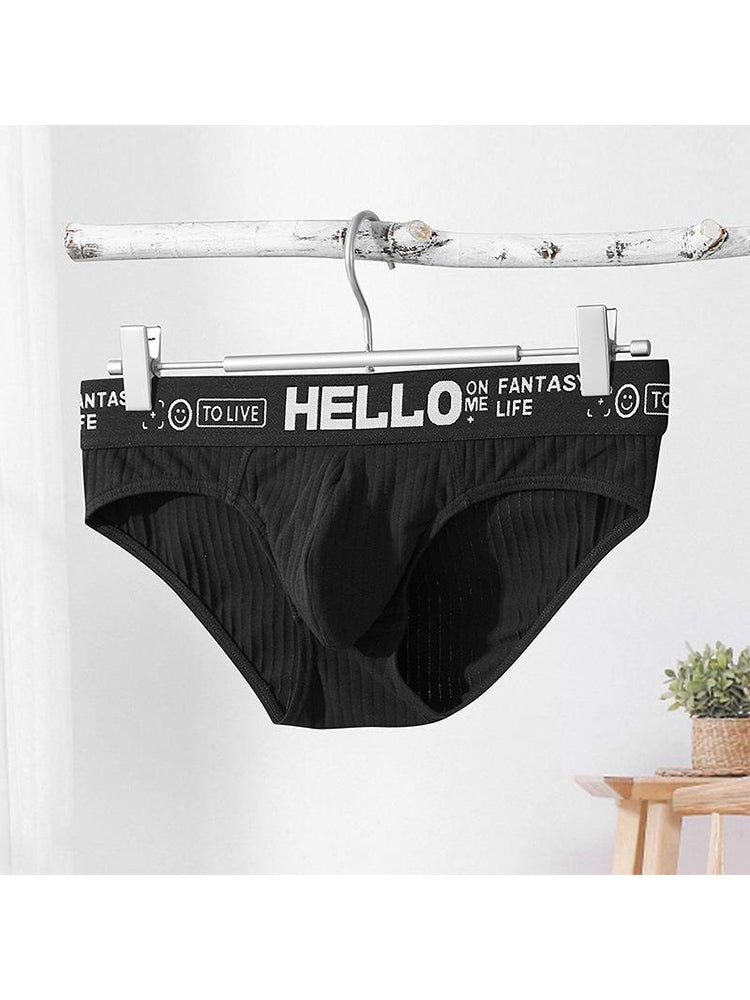 Men's Cotton Ribbed Breathable Briefs with 3D Pouch