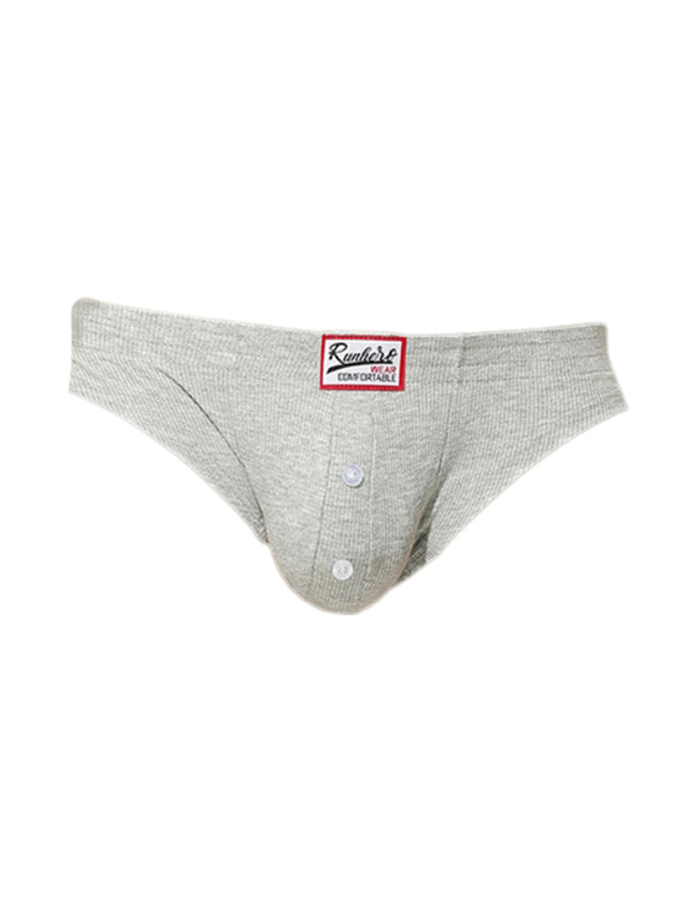 2 Pack Men's Premium Comfortable Fabric Low-Rise U-Shaped Button Fly Briefs