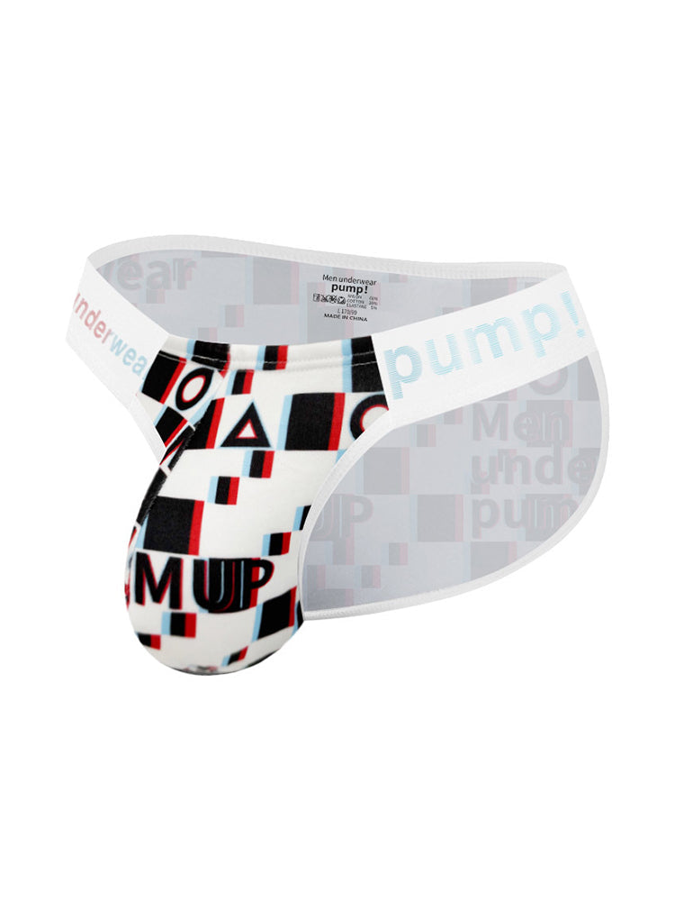 2 Pack Men's Breathable Alphabet-Print Expanded Pouch Briefs