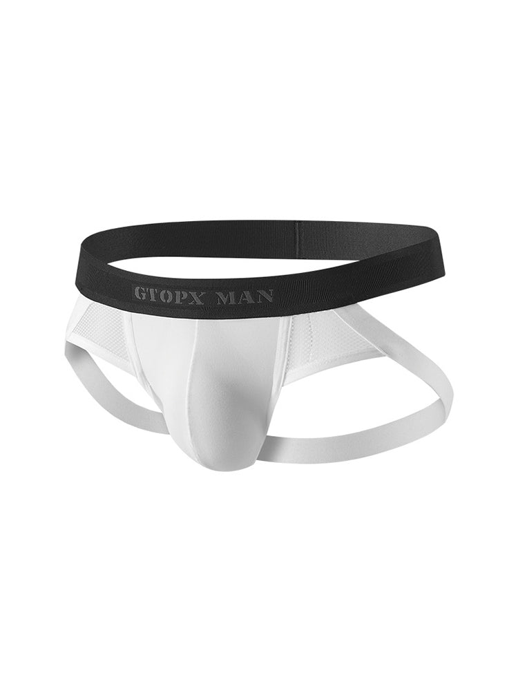 2 Pack Men's Low-Rise Ice Silk Breathable Mesh Jockstrap