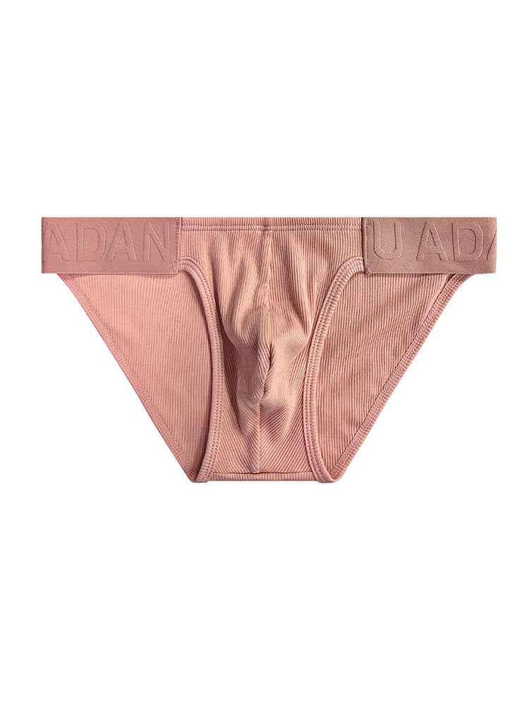 2 Pack Men's Low-Rise High-Cut Ribbed Cotton Bikini