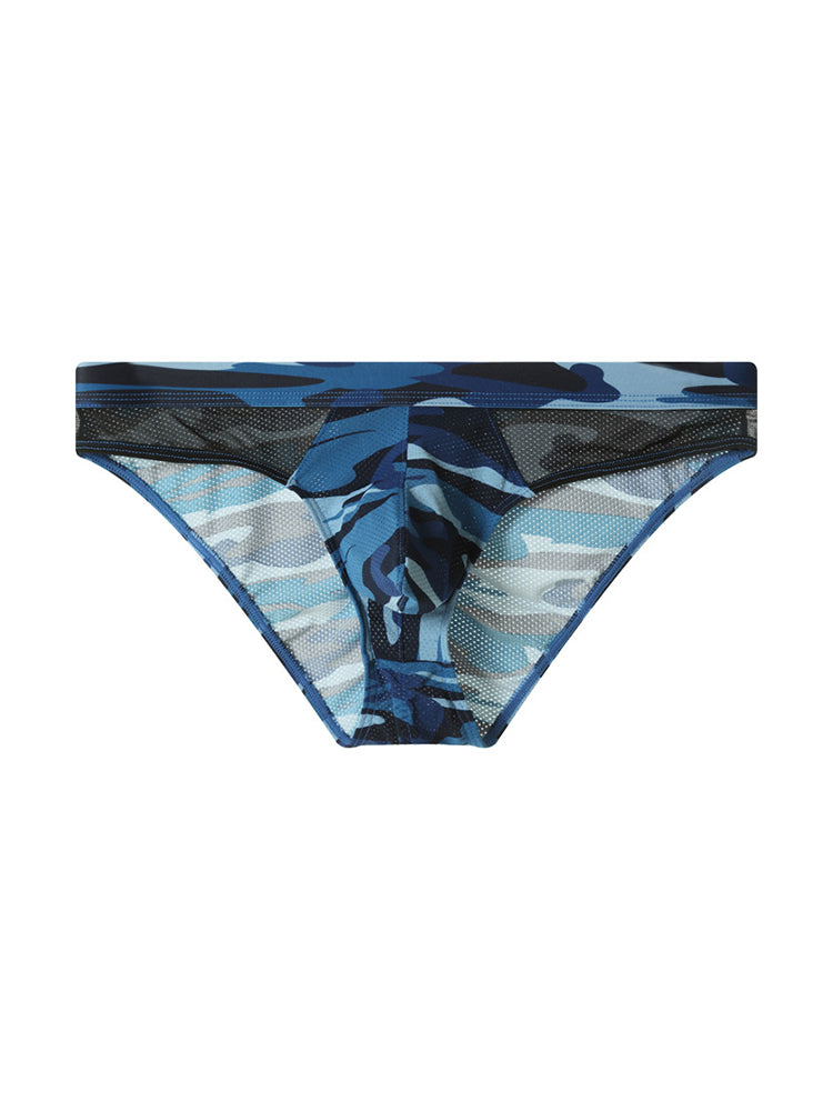 2 Pack Men's Classic Camo Mesh U-Shaped Pouch Breathable Briefs