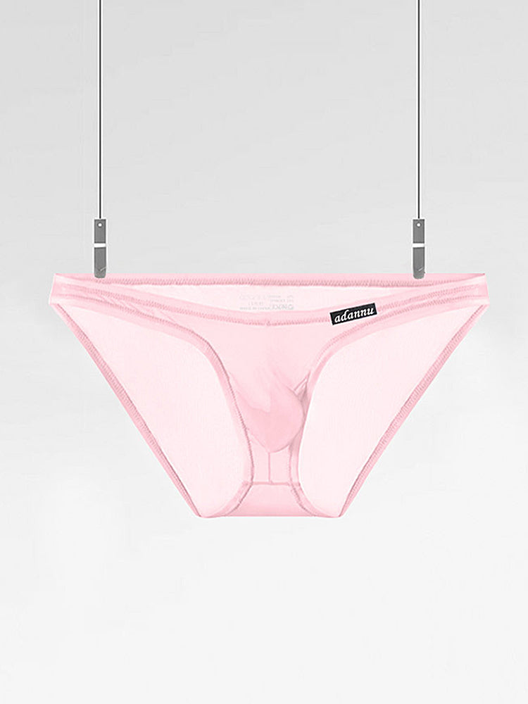 Men's Sheer Low-Rise Bikini with Contoured Pouch