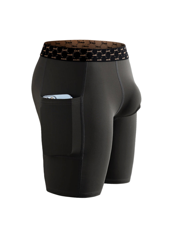 2 Pack Men’s Compression Boxer Shorts with Side Pocket