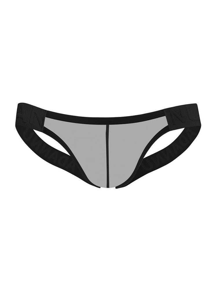 2 Pack Men's Sheer No-Waistband Jockstrap with Textured Pattern