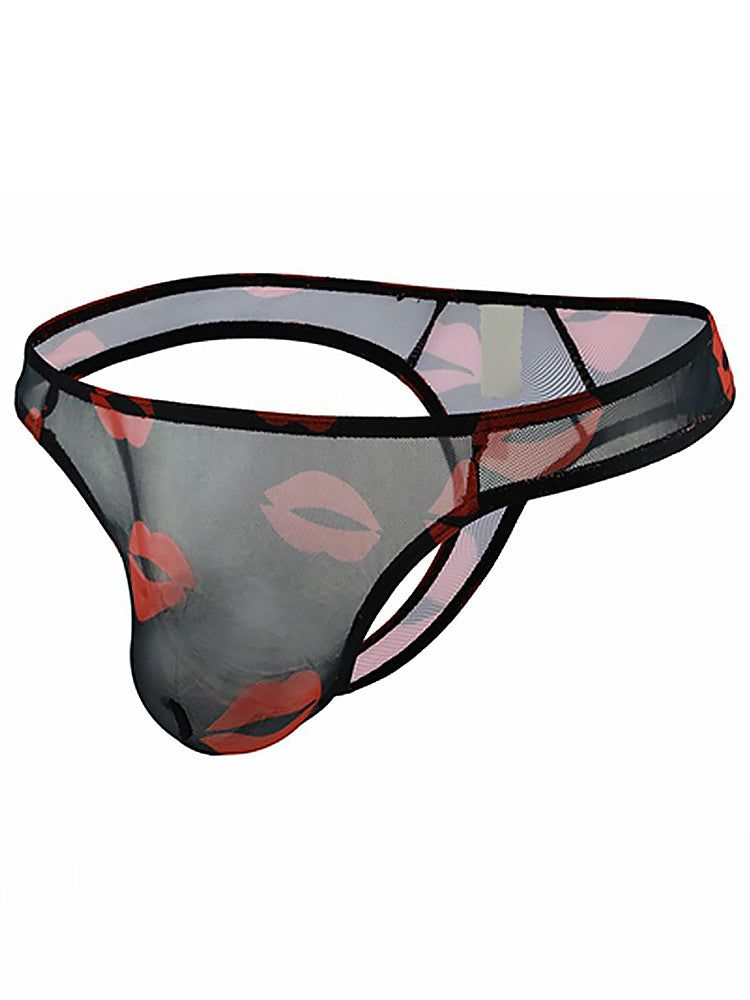 3 Pack Sexy Print Low-rise Thongs for Men