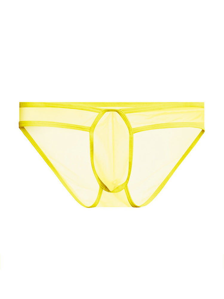 2 Pack Men's Ice Silk Breathable Sexy Low-Rise Anti-Odor Briefs