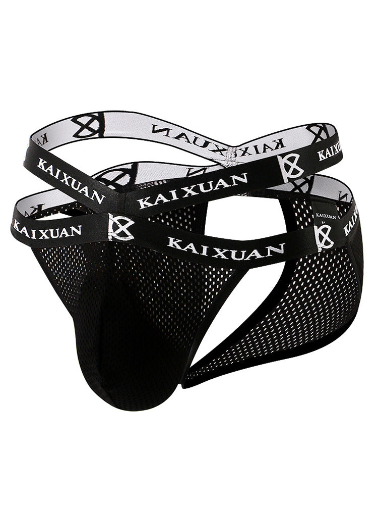 2 Pack Men's Ice Silk Mesh Capsule Pouch Sexy Jockstrap