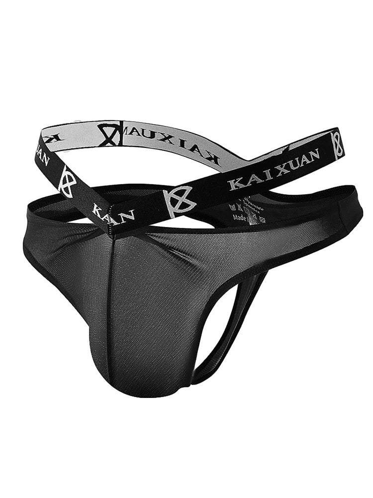3 Pack Men's Sexy Ice Silk Mesh Breathable Erotic Thong & Strings