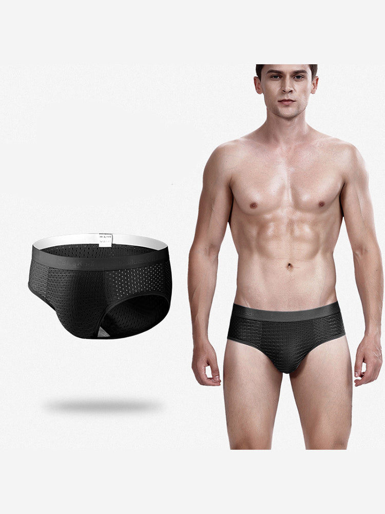 4 Pack Breathable Ice Silk Antibacterial Men's Briefs
