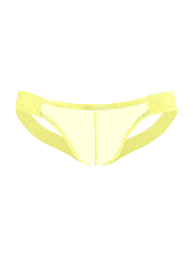 2 Pack Men's Sheer No-Waistband Jockstrap with Textured Pattern