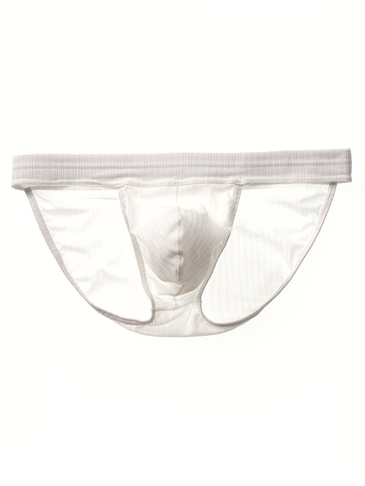 3 Pack Men's Threaded Fabric Briefs with U Convex Pouch