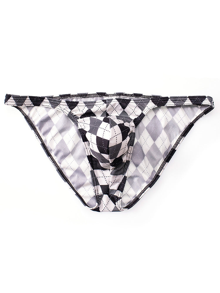 Rhombus Check Pattern Pouch Briefs