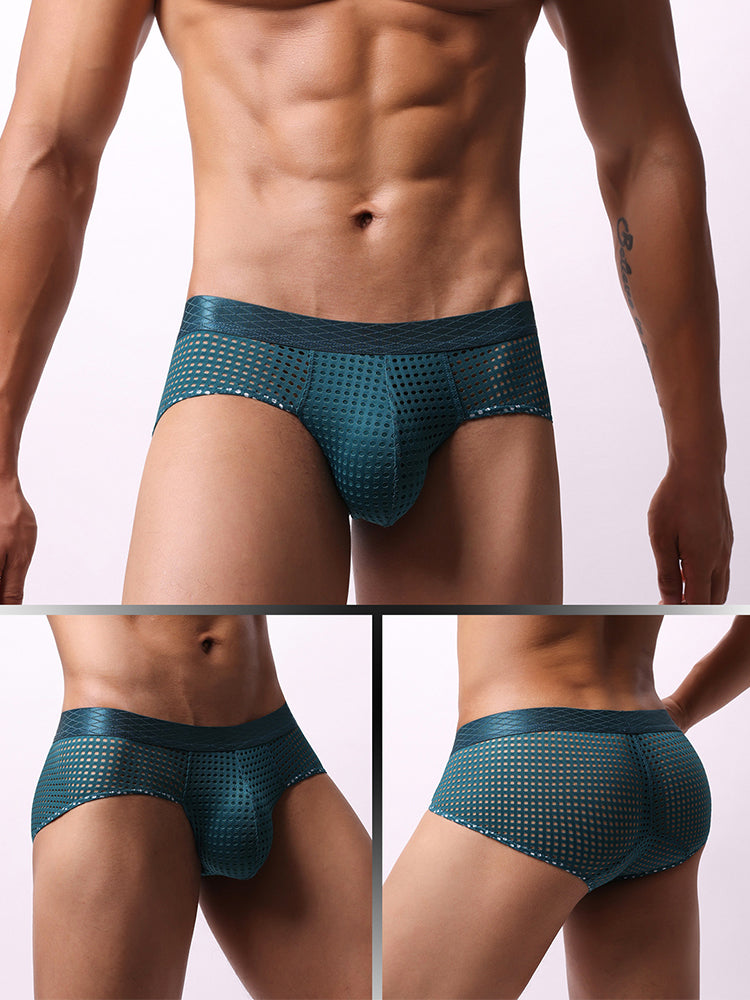 3 Pack Men's Quick-Dry Mesh Low-Rise Briefs