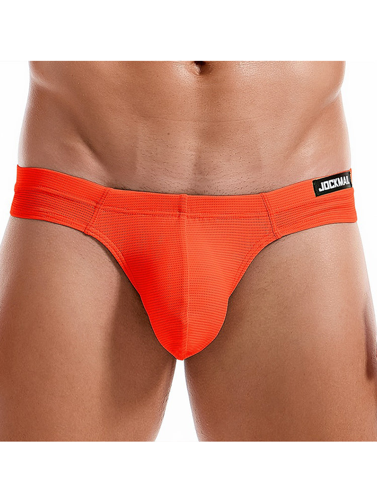 Men's Simple Breathable Mesh Pouch Thong & Strings