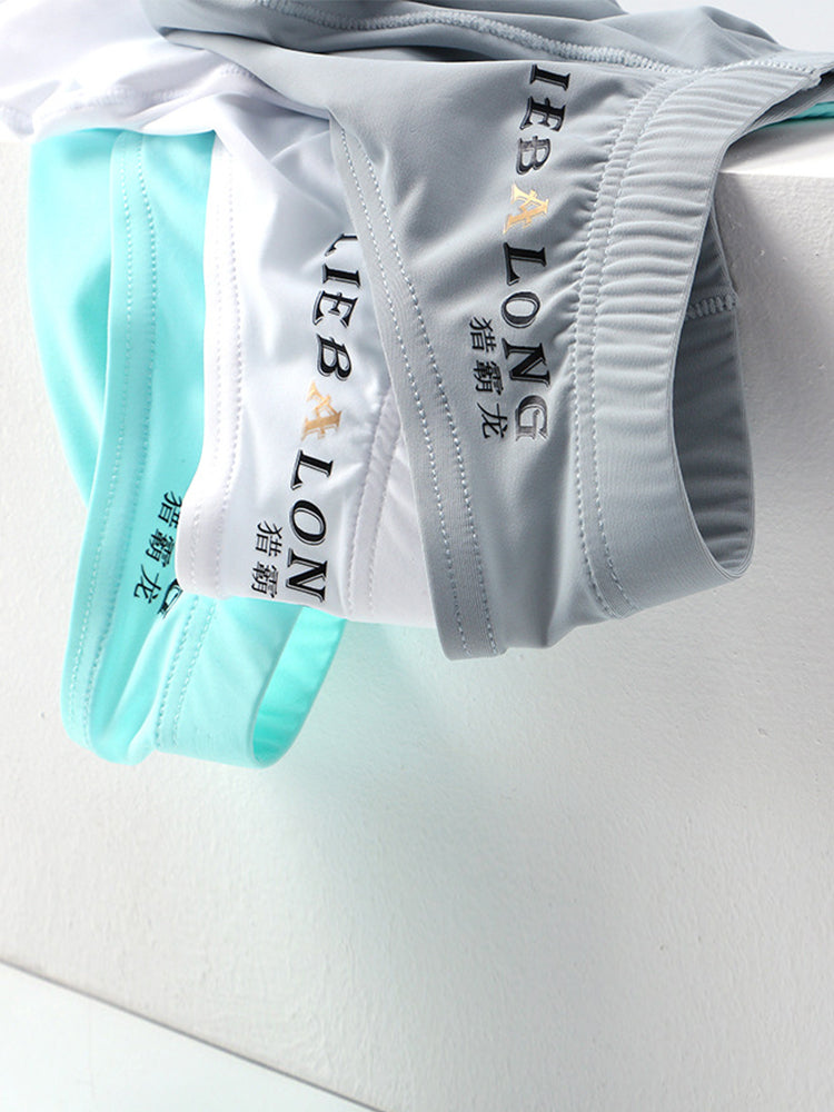 3 Packs of Men's Ice Silk Seamless Convex Pouch Briefs