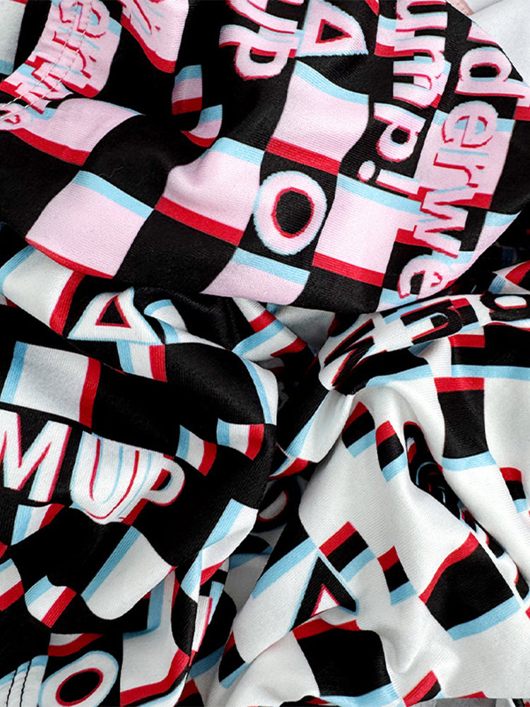 2 Pack Men's Breathable Alphabet-Print Expanded Pouch Briefs