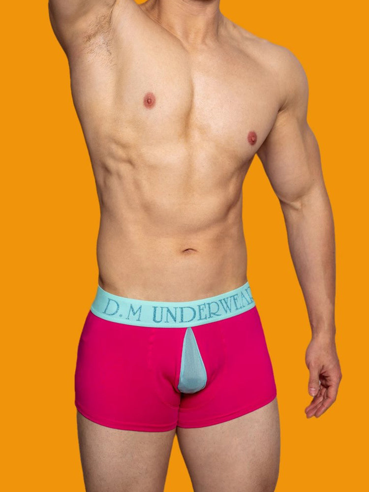 2 Pack Men's Mesh Transparent Open-Cut Cotton Mesh Trunks