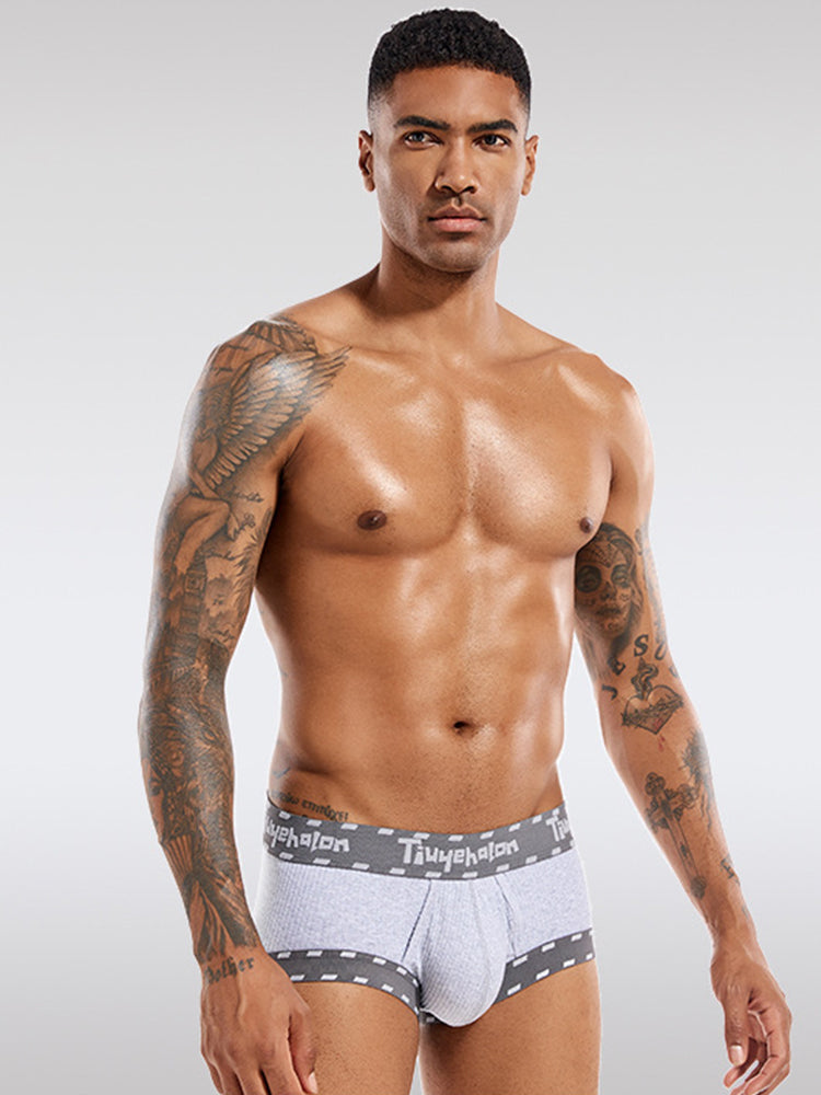 Men's Threaded Fabric Pouch Trunks With Fly