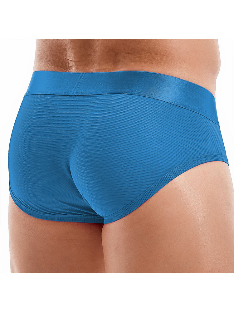 Men's Solid Color Mesh Breathable Sports Fitness Briefs