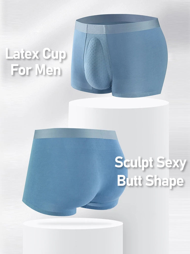 Men's Seamless Trunks with Organic Latex Support Cup
