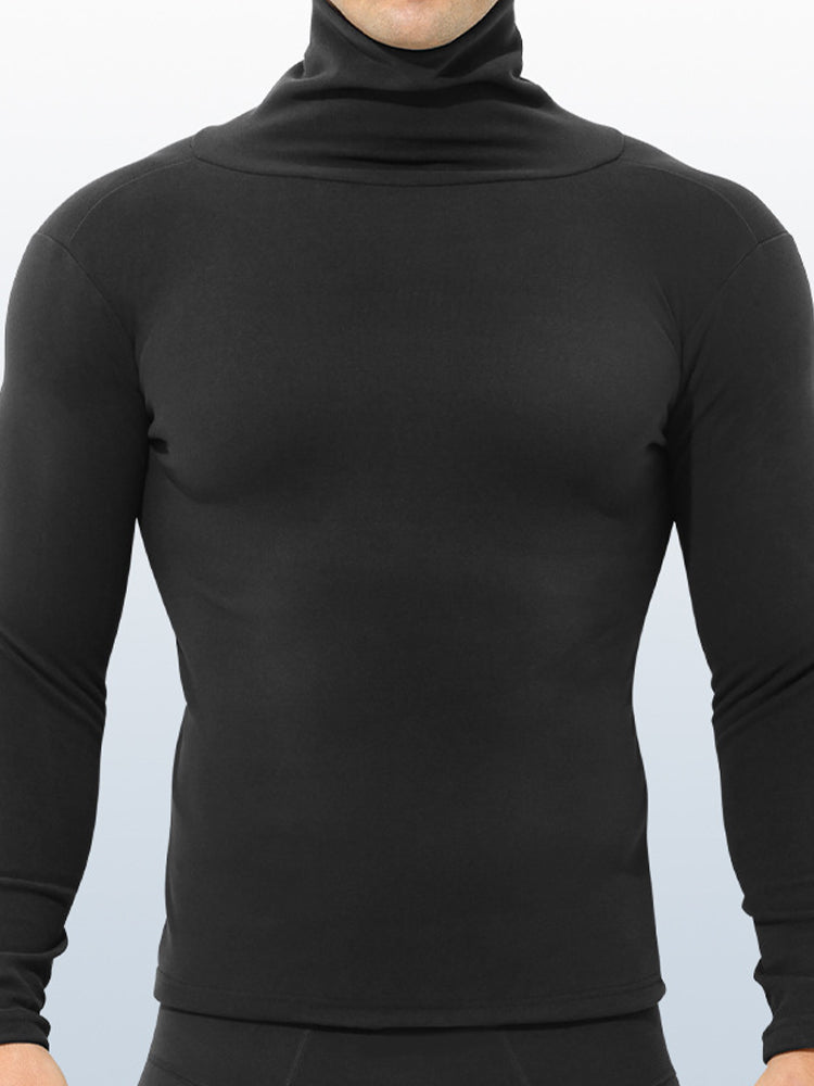 Men's Mid-high Collar Warm Cold-proof Long-sleeved Bottoming Shirt