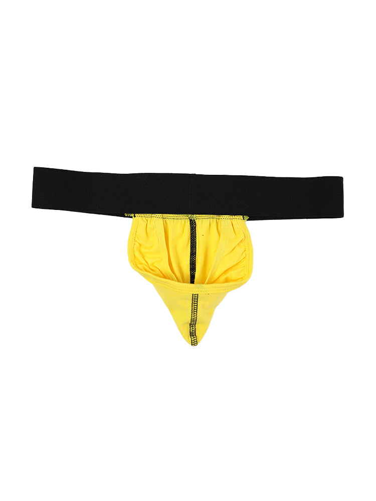 3 Pack Low-Cut Cotton Men's Thong with Enhanced Pouch