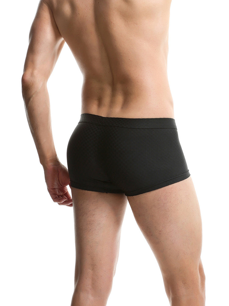 Men's Low-Rise Mesh Trunks – Breathable Nylon with 3D Pouch Support